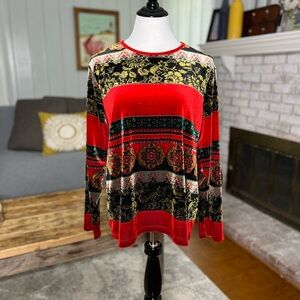 Vintage White Stag long sleeve vegan velvet top